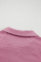 Brown zip-up sweatshirt with stand collar and thumbhole sleeves from Shewin, casual and stylish for everyday wear.