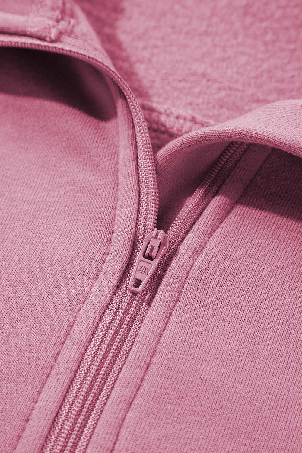 Brown zip-up sweatshirt with stand collar and thumbhole sleeves by Shewin, casual and comfortable for everyday wear.