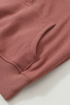 Brown zip-up sweatshirt with stand collar and thumbhole sleeves from Shewin, casual and comfortable for everyday wear.