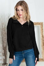 Brown zip-up sweatshirt with stand collar and thumbhole sleeves from Shewin, casual and comfortable for everyday wear.
