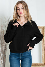 Brown zip-up sweatshirt with stand collar and thumbhole sleeves by Shewin, casual and comfortable for everyday wear.