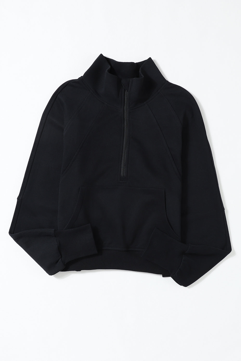 Brown zip-up sweatshirt with stand collar and thumbhole sleeves from Shewin, casual and comfortable for everyday wear.