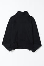 Brown zip-up sweatshirt with stand collar and thumbhole sleeves by Shewin, casual hoodie for comfortable style.