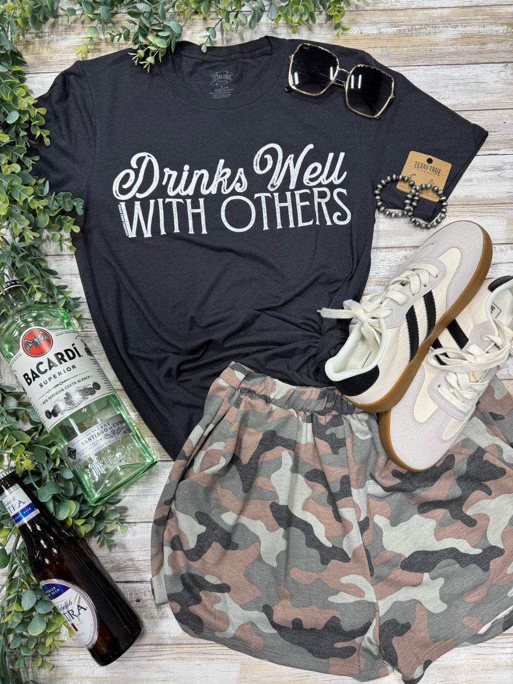 Camo print shorts by Texas True Threads, casual bottoms with a camouflage design, perfect for relaxed outdoor wear.