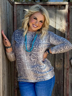 Brown snakeskin lightweight hoodie sweater by Texas True Threads, featuring a stylish snake print and comfortable fit.