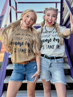Natural Leopard tee by Texas True Threads featuring a "Game On" graphic on soft, breathable fabric.