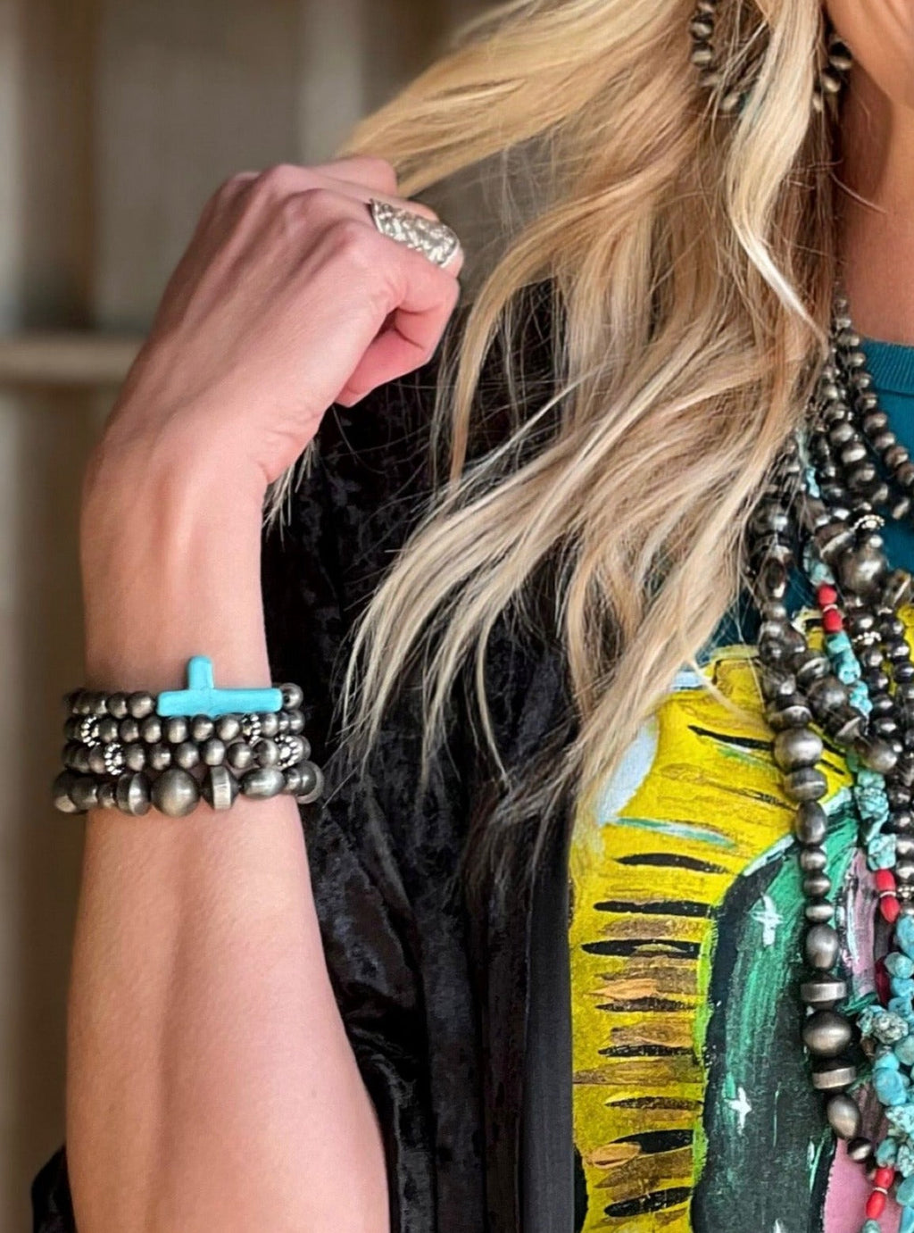 Texas True Trends Amarillo Bracelet, stylish accessory with vibrant yellow design, displayed on a neutral background.