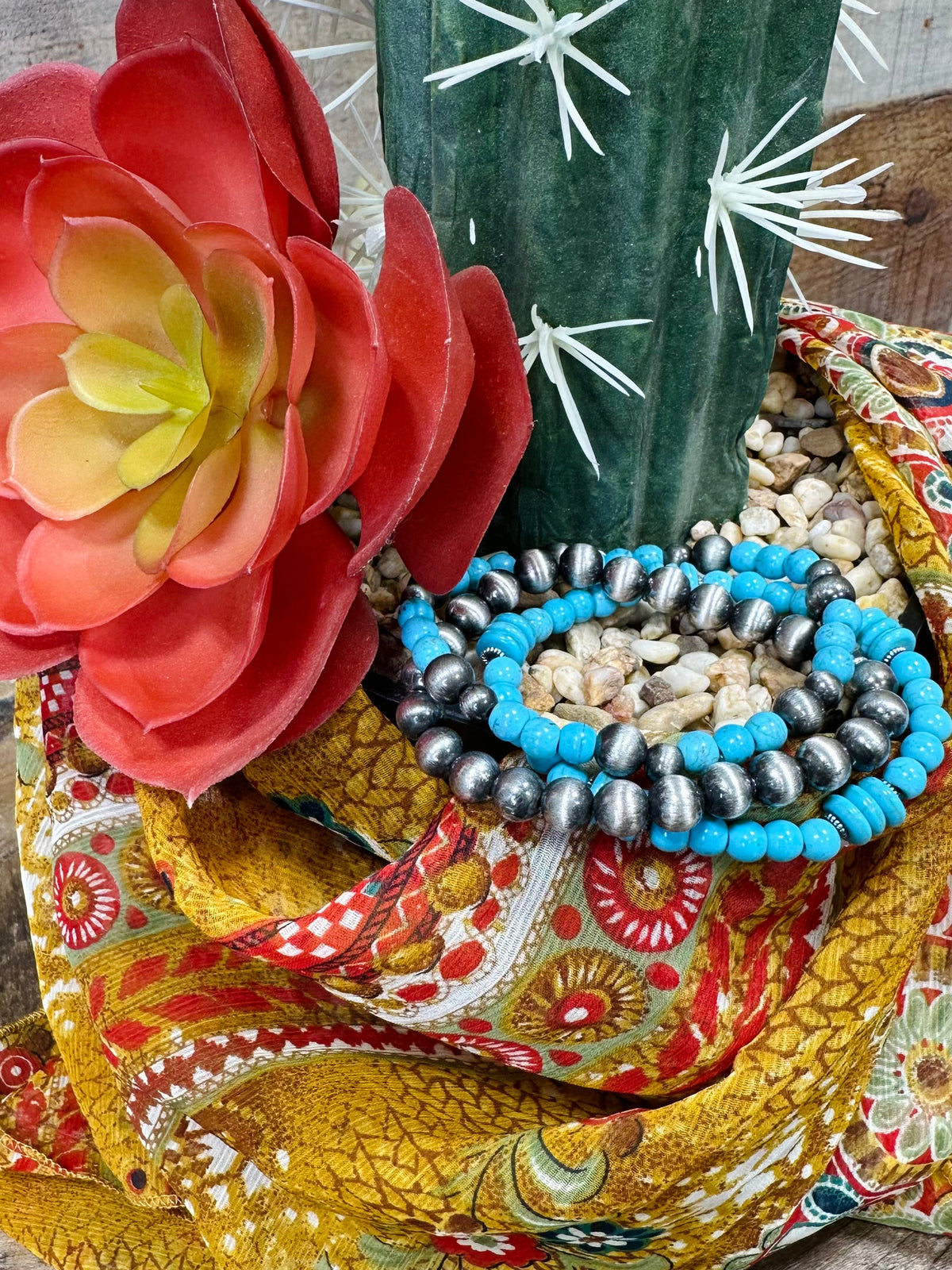 Set of Texas True Trends Fort Worth bracelets featuring multiple stylish bracelets with beads and charms.