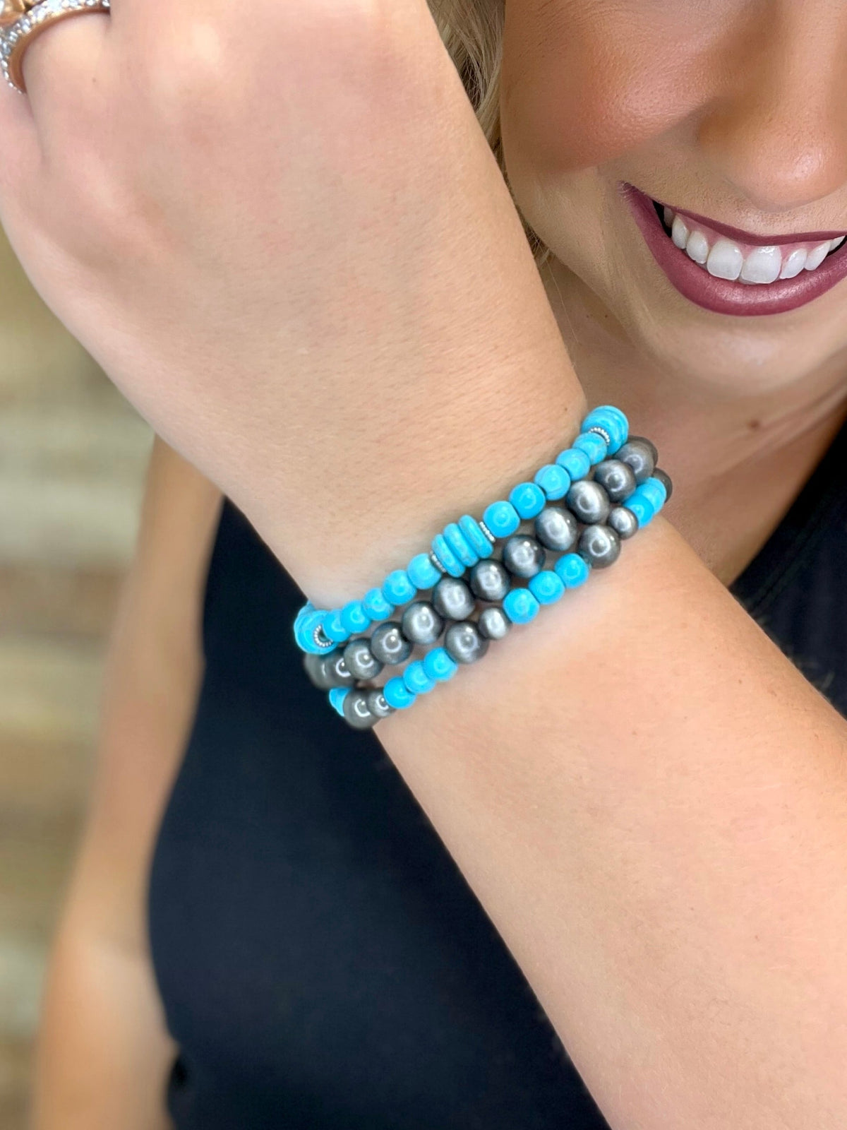 Set of Texas True Trends Fort Worth bracelets featuring mixed metal designs and stylish accessories for casual wear.
