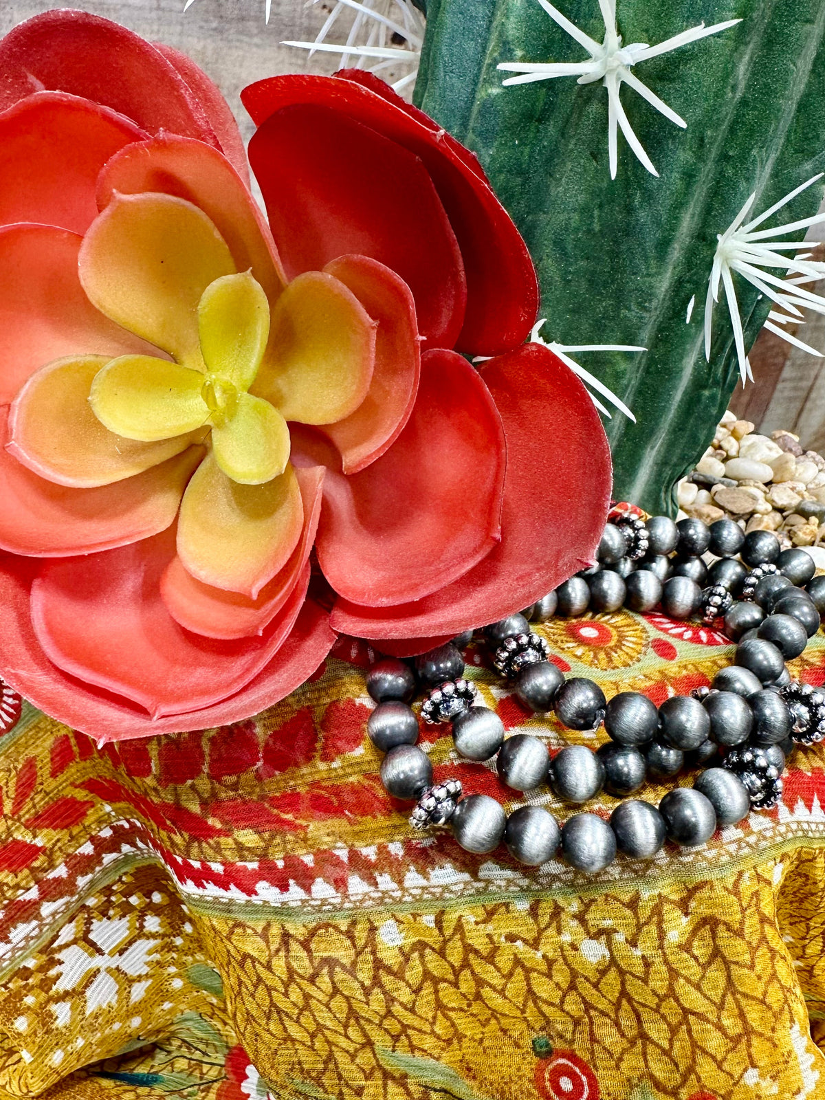 Set of Texas True Trends Pecos bracelets featuring mixed beads and charms, stylish accessories for casual or boho looks.