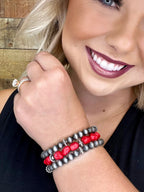 Set of stylish Stanton bracelets from Texas True Trends featuring multiple layered designs in mixed metals.