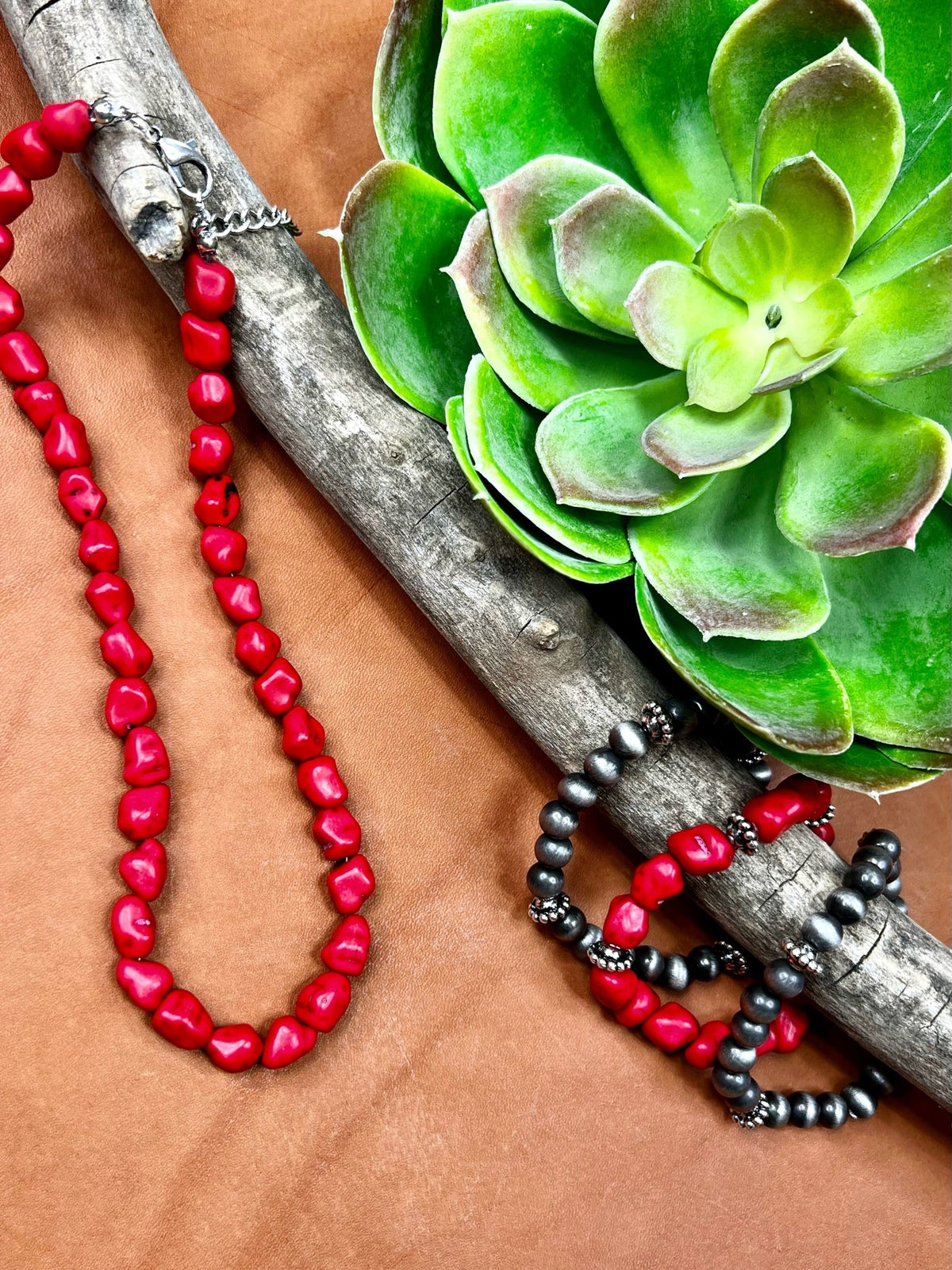 Set of Stanton bracelet set by Texas True Trends featuring stylish, layered bracelets with beads and metallic accents.