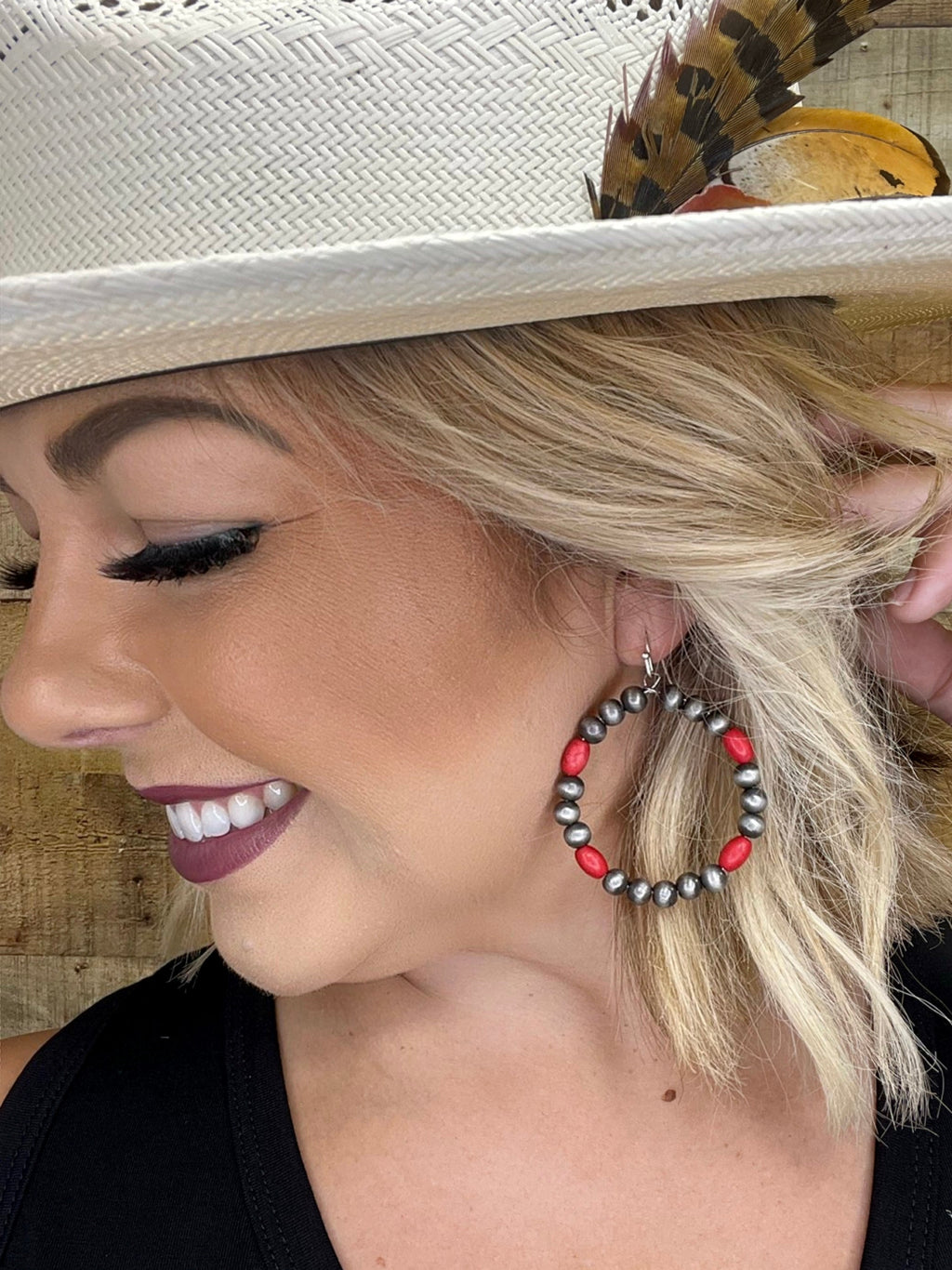 Texas True Trends Lubbock Earrings, stylish silver earrings with intricate design, perfect for casual or formal wear.