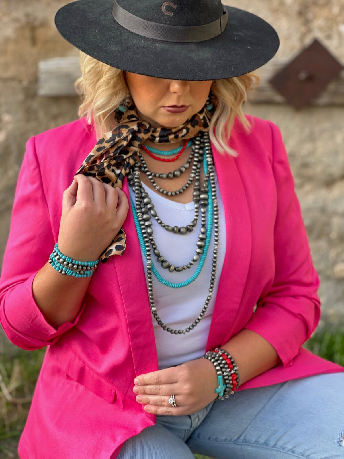 Texas True Trends Crockett Necklace featuring a stylish pendant on a sleek chain, perfect for casual or elegant outfits.