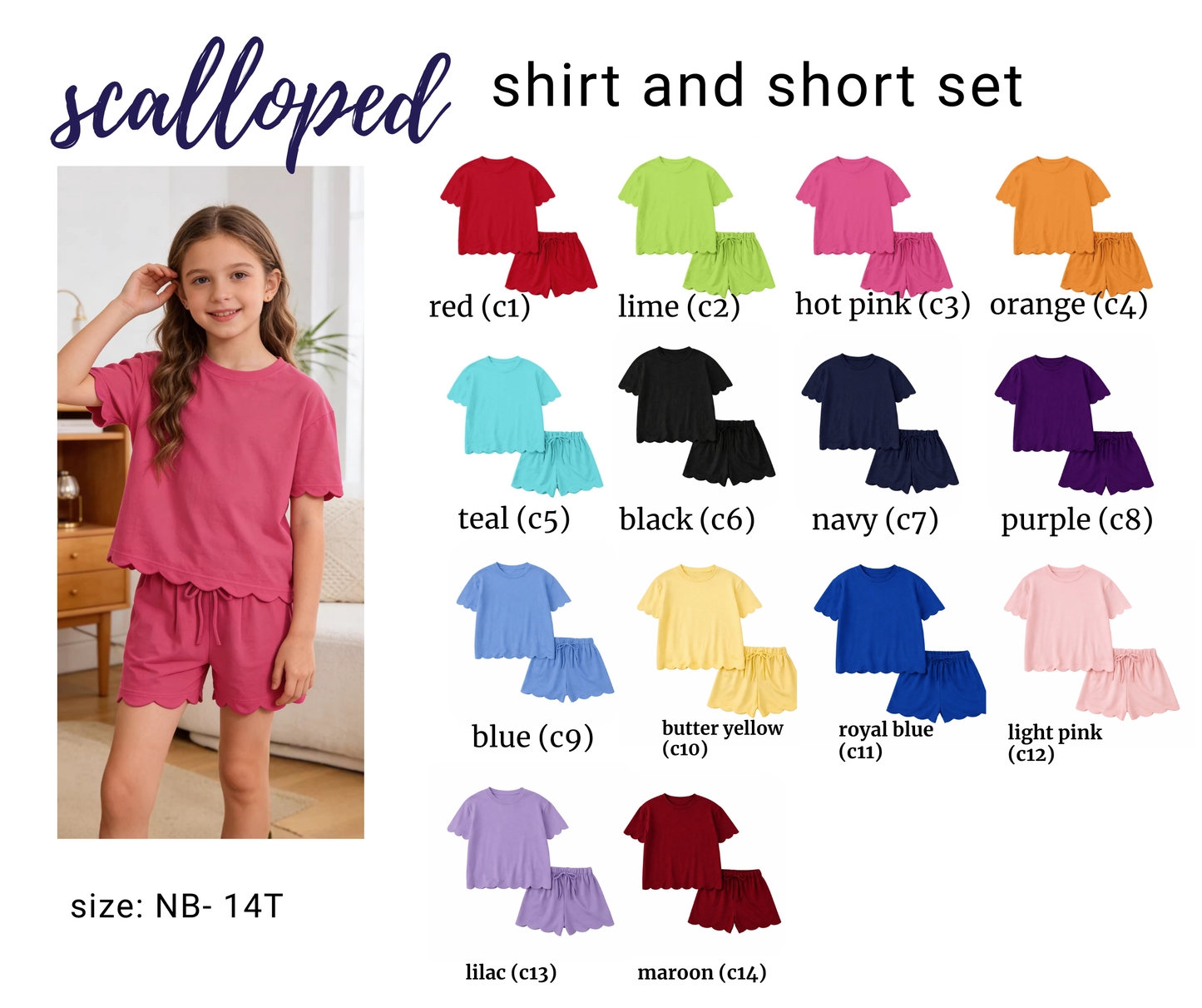 PREORDER: Scalloped Shirt & Short Set 3.16.26